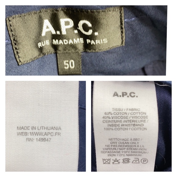 APC MEN’s Formal Pant herringbone Straight Leg 34” - Picture 9 of 13